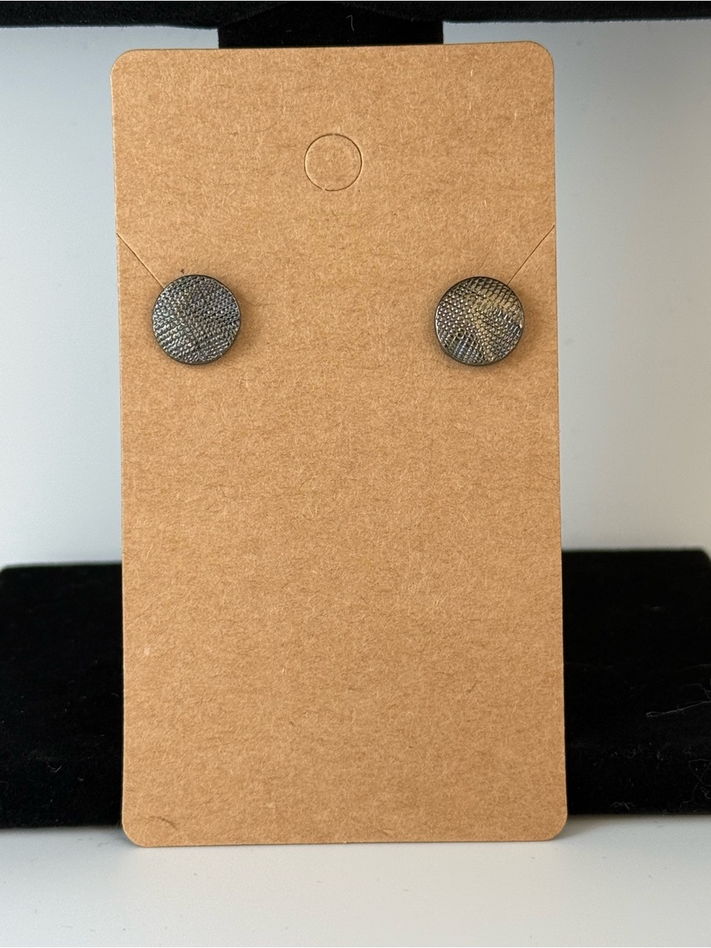 Park Lane Textured Gunmetal Dottie Round Studs